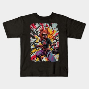 Battle Scarred Girl Ninja Kids T-Shirt